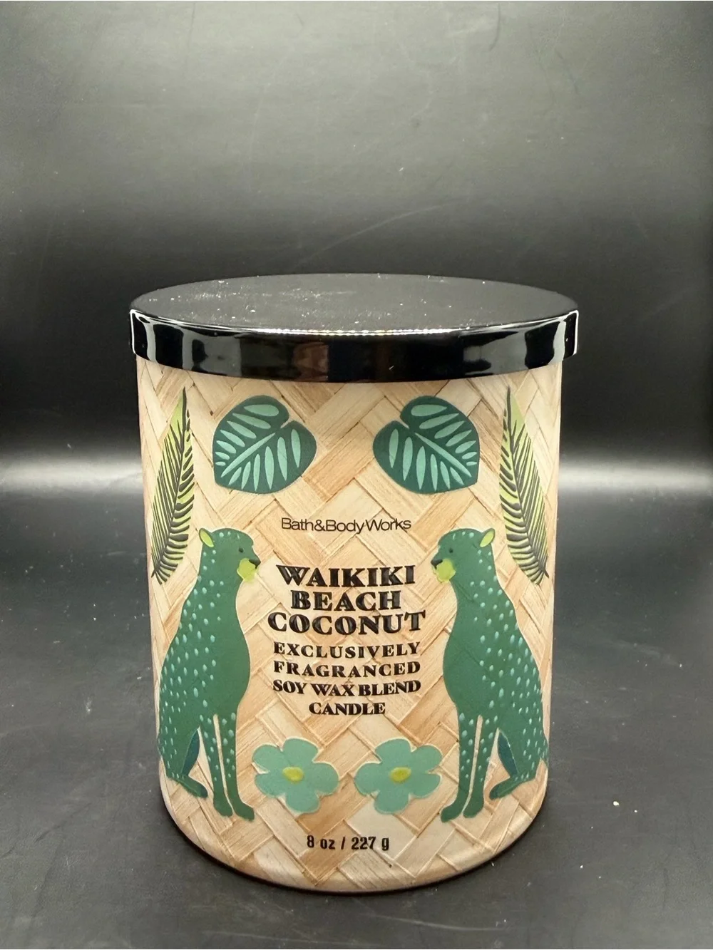 Bath & Body Works “Waikiki Beach Coconut” 8 OZ Candle - Green & Beige